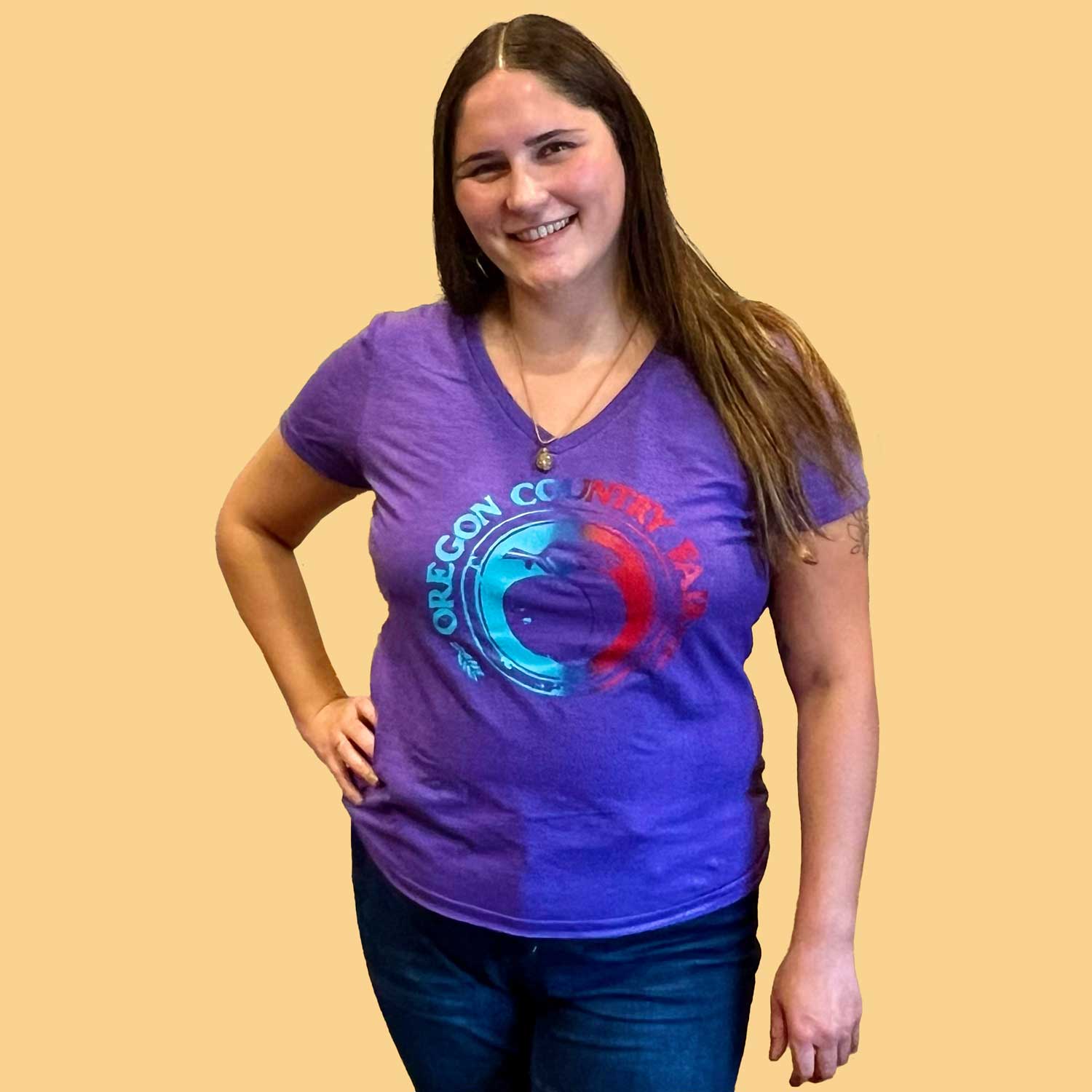 OCF Color Blend Logo Shirt - Purple